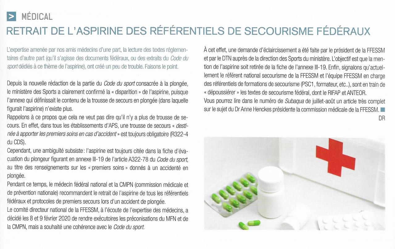 retrait de laspirine